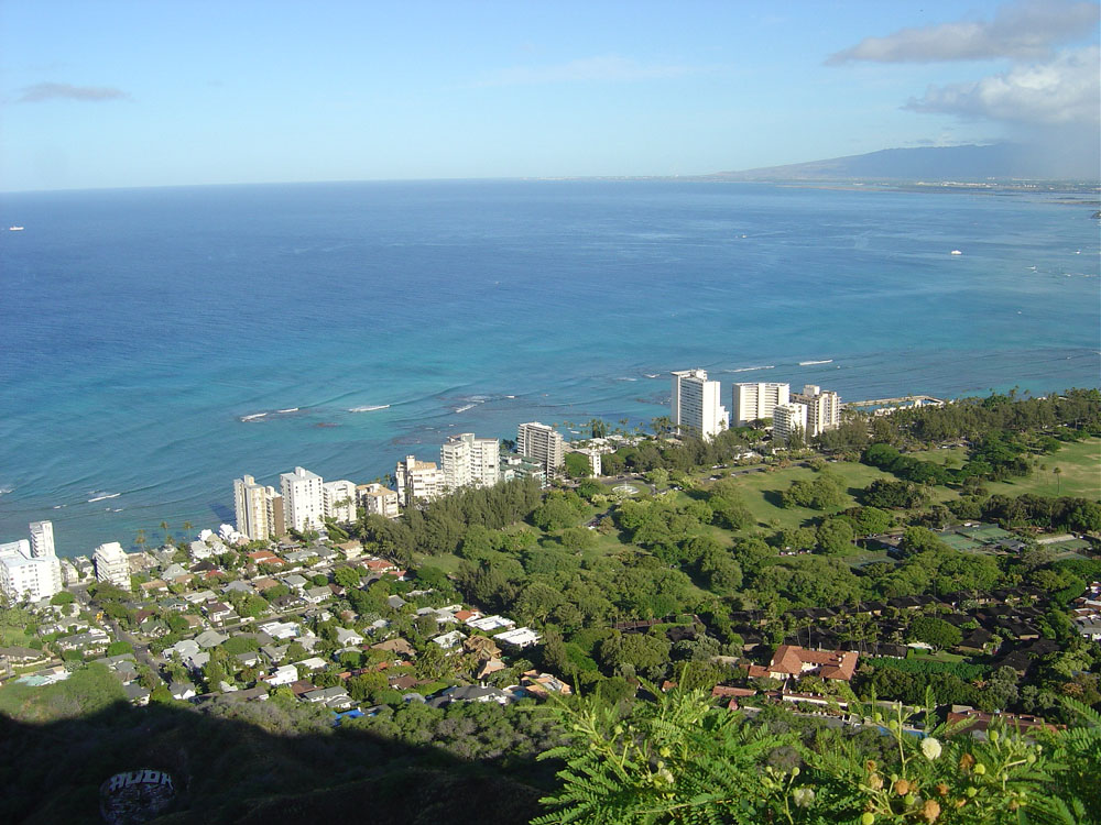 Hawaii coast seen from Diamond Head